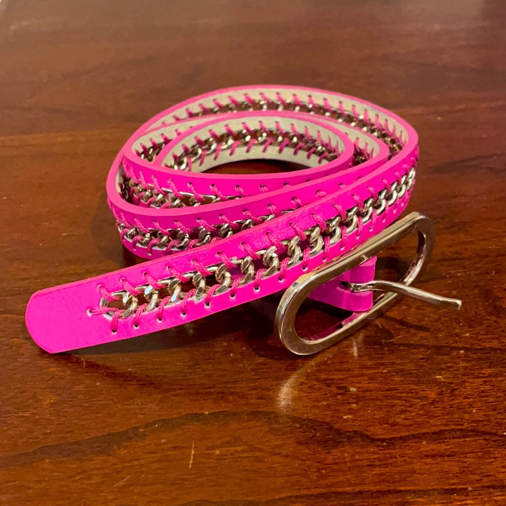 Nine West Leather and Chain Belt